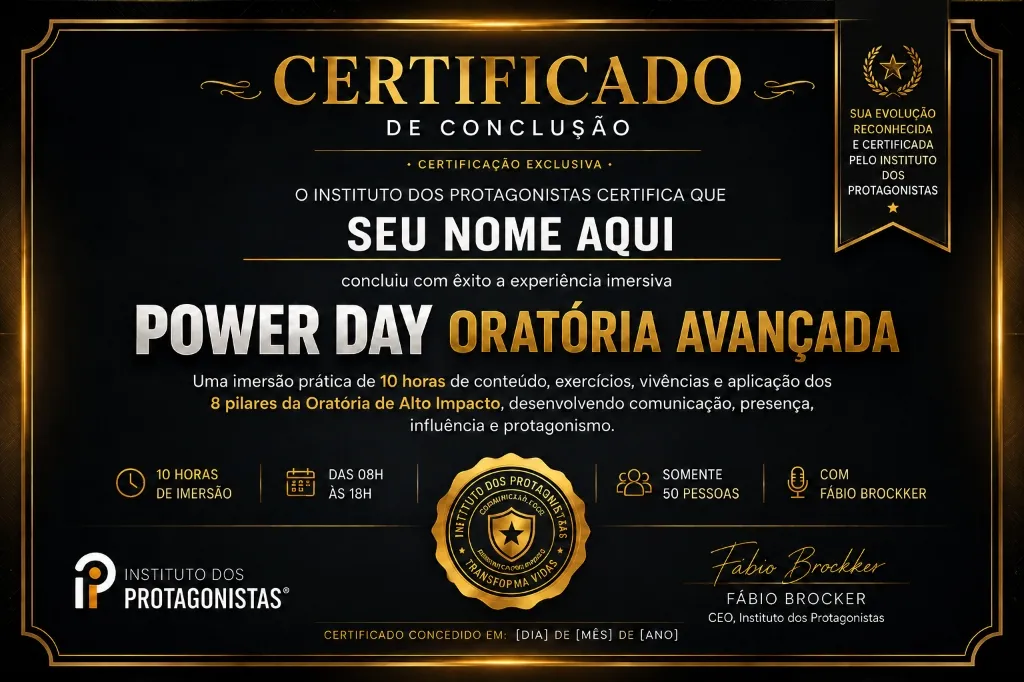 Certificado Power Day Oratória Avançada